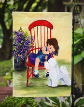 Load image into Gallery viewer, Little Girl with her Bichon Frise Garden Flag - Outdoor Decorative Yard Flag