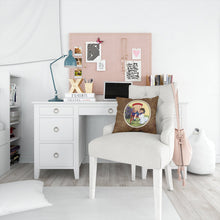 Load image into Gallery viewer, Little Girl with her Bichon Frise Throw Pillow - 14x14 Decorative Pillow – Art for Your Home &amp; Patio