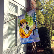 Load image into Gallery viewer, Woman driving with her Boston Terrier Flag Canvas House Size