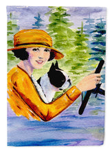Load image into Gallery viewer, Woman driving with her Boston Terrier Flag Canvas House Size