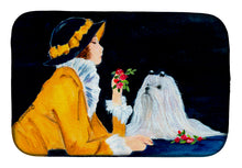 Load image into Gallery viewer, Lady with her Maltese Dish Drying Mat – Absorbent, Artistic Kitchen Essentials SS8537DDM