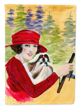 Load image into Gallery viewer, Lady driving with her Shih Tzu Garden Flag - Outdoor Decorative Yard Flag