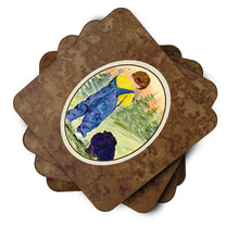 Load image into Gallery viewer, Little Boy with his  Pomeranian Coasters - Set of 4 Lightweight Foam, Absorbent Drink Coasters