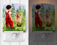 Load image into Gallery viewer, Little Boy with his  Golden Retriever Ceramic Night Light SS8545CNL