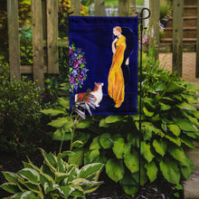Load image into Gallery viewer, Lady with her Corgi Garden Flag - Outdoor Decorative Yard Flag