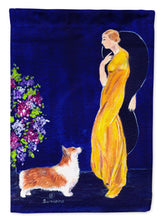 Load image into Gallery viewer, Lady with her Corgi Garden Flag - Outdoor Decorative Yard Flag