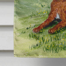 Load image into Gallery viewer, Little boy with his Chesapeake Bay Retriever Flag Canvas House Size