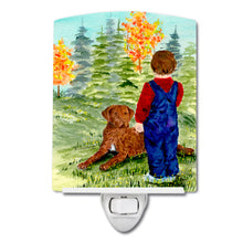 Load image into Gallery viewer, Little boy with his Chesapeake Bay Retriever Ceramic Night Light SS8547CNL