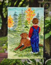 Load image into Gallery viewer, Little boy with his Chesapeake Bay Retriever Garden Flag - Outdoor Decorative Yard Flag
