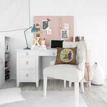 Load image into Gallery viewer, Little boy with his Chesapeake Bay Retriever Throw Pillow - 14x14 Decorative Pillow – Art for Your Home &amp; Patio