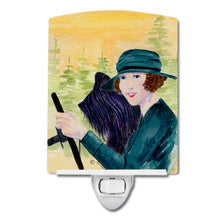 Load image into Gallery viewer, Lady driving with her Briard Ceramic Night Light SS8549CNL