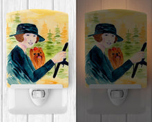 Load image into Gallery viewer, Lady driving with her Yorkie Ceramic Night Light SS8550CNL