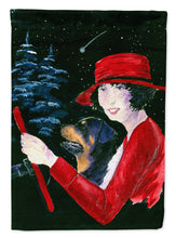 Load image into Gallery viewer, Lady driving with her Rottweiler Flag Canvas House Size