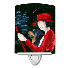 Load image into Gallery viewer, Lady driving with her Rottweiler Ceramic Night Light SS8551CNL