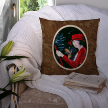 Load image into Gallery viewer, Lady driving with her Rottweiler Throw Pillow - 14x14 Decorative Pillow – Art for Your Home &amp; Patio