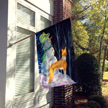 Load image into Gallery viewer, Snowman with Basenji Flag Canvas House Size