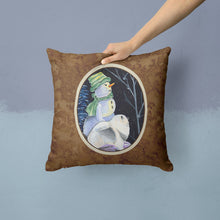Load image into Gallery viewer, Snowman with Keeshond Throw Pillow - 14x14 Decorative Pillow – Art for Your Home &amp; Patio