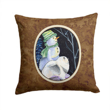 Load image into Gallery viewer, Snowman with Keeshond Throw Pillow - 14x14 Decorative Pillow – Art for Your Home &amp; Patio
