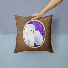 Load image into Gallery viewer, Bichon Frise Throw Pillow - 14x14 Decorative Pillow – Art for Your Home &amp; Patio