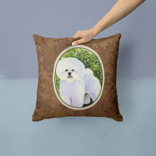 Load image into Gallery viewer, Bichon Frise Throw Pillow - 14x14 Decorative Pillow – Art for Your Home &amp; Patio
