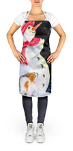 Load image into Gallery viewer, Snowman with Papillon Apron – Artist-Designed Kitchen, BBQ &amp; Craft Apron