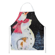 Load image into Gallery viewer, Snowman with Papillon Apron – Artist-Designed Kitchen, BBQ &amp; Craft Apron