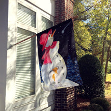 Load image into Gallery viewer, Snowman with Papillon Flag Canvas House Size