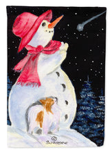 Load image into Gallery viewer, Snowman with Papillon Garden Flag - Outdoor Decorative Yard Flag