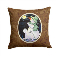 Load image into Gallery viewer, Snowman with Westie Throw Pillow - 14x14 Decorative Pillow – Art for Your Home &amp; Patio