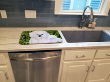 Load image into Gallery viewer, Bichon Frise Dish Drying Mat – Absorbent, Artistic Kitchen Essentials SS8817DDM