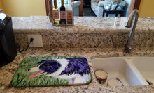Load image into Gallery viewer, Border Collie Dish Drying Mat – Absorbent, Artistic Kitchen Essentials SS8843DDM