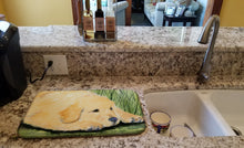 Load image into Gallery viewer, Golden Retriever Dish Drying Mat – Absorbent, Artistic Kitchen Essentials SS8864DDM