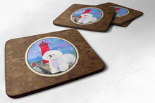 Load image into Gallery viewer, Lighthouse with Bichon Frise Coasters - Set of 4 Lightweight Foam, Absorbent Drink Coasters