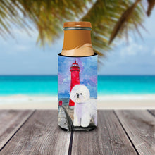 Load image into Gallery viewer, Lighthouse with Bichon Frise Slim Can Hugger – Fun &amp; Functional Drink Coolers SS8891MUK