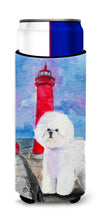Load image into Gallery viewer, Lighthouse with Bichon Frise Slim Can Hugger – Fun &amp; Functional Drink Coolers SS8891MUK