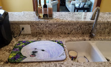 Load image into Gallery viewer, Bichon Frise Dish Drying Mat – Absorbent, Artistic Kitchen Essentials SS8897DDM