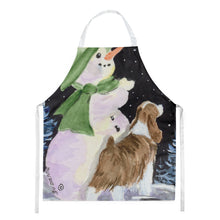 Load image into Gallery viewer, Snowman with English Springer Spaniel Apron – Artist-Designed Kitchen, BBQ &amp; Craft Apron