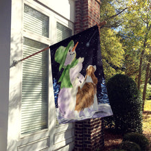 Load image into Gallery viewer, Snowman with English Springer Spaniel Flag Canvas House Size