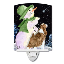 Load image into Gallery viewer, Snowman with English Springer Spaniel Ceramic Night Light SS8949CNL