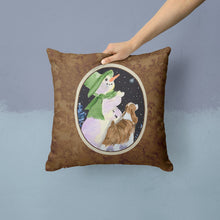 Load image into Gallery viewer, Snowman with Springer Spaniel Throw Pillow - 14x14 Decorative Pillow – Art for Your Home &amp; Patio