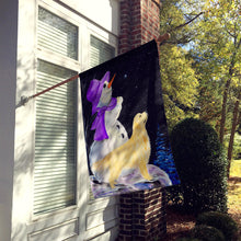 Load image into Gallery viewer, Snowman with Golden Retriever Flag Canvas House Size