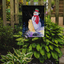 Load image into Gallery viewer, Snowman with Golden Retriever Garden Flag - Outdoor Decorative Yard Flag
