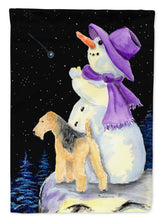 Load image into Gallery viewer, Snowman with Lakeland Terrier Flag Canvas House Size
