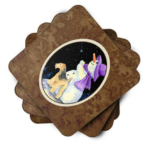 Load image into Gallery viewer, Snowman with Lakeland Terrier Coasters - Set of 4 Lightweight Foam, Absorbent Drink Coasters