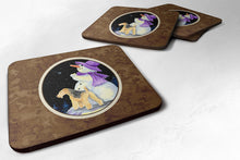 Load image into Gallery viewer, Snowman with Lakeland Terrier Coasters - Set of 4 Lightweight Foam, Absorbent Drink Coasters