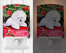 Load image into Gallery viewer, Christmas Tree with  Bichon Frise Ceramic Night Light SS8957CNL
