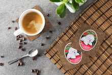 Load image into Gallery viewer, Christmas Tree with  Bichon Frise Coasters - Set of 4 Lightweight Foam, Absorbent Drink Coasters