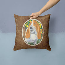 Load image into Gallery viewer, Basset Hound Throw Pillow - 14x14 Decorative Pillow – Art for Your Home &amp; Patio