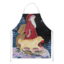 Load image into Gallery viewer, Santa Claus with  Golden Retriever Apron – Artist-Designed Kitchen, BBQ &amp; Craft Apron