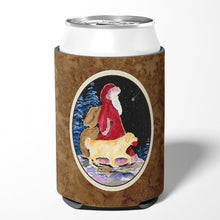 Load image into Gallery viewer, Santa Claus with  Golden Retriever Can or Bottle Beverage Insulator Hugger